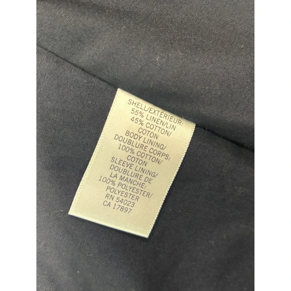 Banana Republic 46R Navy Blue Chambray Linen Cotton Blazer Jacket Sport Coat